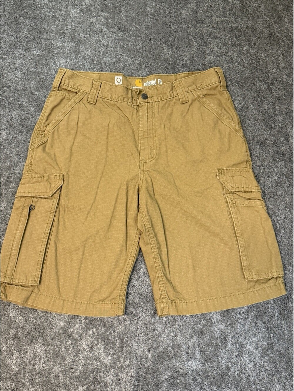 Carhartt Force Relaxed Fit Cargo Shorts Men’s Size 34 Brown Ripstop Work Utility